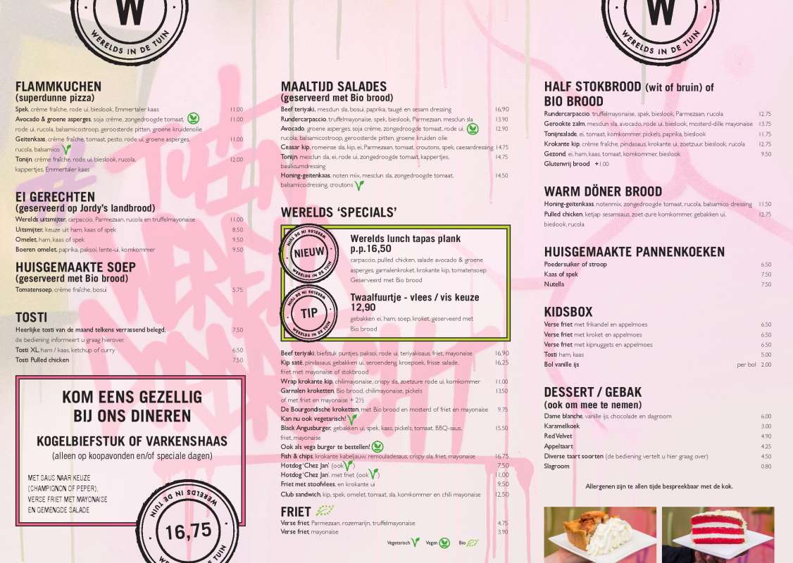 Lunch menu restaurant Dordrecht