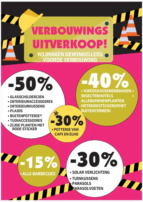 Verbouwings uitverkoop